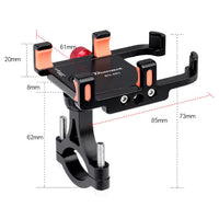 HKM-517395 Aluminum Alloy Bicycle Mounting Bracket for 20mm-34mm Pipes, Compatible with Phones 60mm-100mm Wide