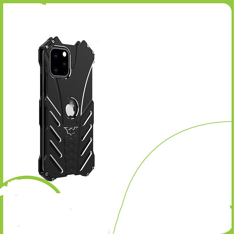 HKM-517587 Metal Shock-Resistant Mobile Phone Case with Cool Hollow Design for Multiple iPhone Models