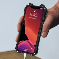 HKM-517587 Metal Shock-Resistant Mobile Phone Case with Cool Hollow Design for Multiple iPhone Models