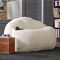 HKM-517715 Modern Minimalist Sherpa Fabric Bay Window Lazy Sofa - Single/Double Size, Perfect for All Ages