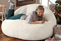 HKM-517715 Modern Minimalist Sherpa Fabric Bay Window Lazy Sofa - Single/Double Size, Perfect for All Ages