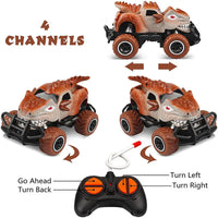 HKM-517907 Dinosaur Mini Remote Control Car for Kids, 2.4GHz, 4 Channels, Indoor-Outdoor Use, Perfect Gift for Ages 5+