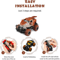 HKM-517907 Dinosaur Mini Remote Control Car for Kids, 2.4GHz, 4 Channels, Indoor-Outdoor Use, Perfect Gift for Ages 5+