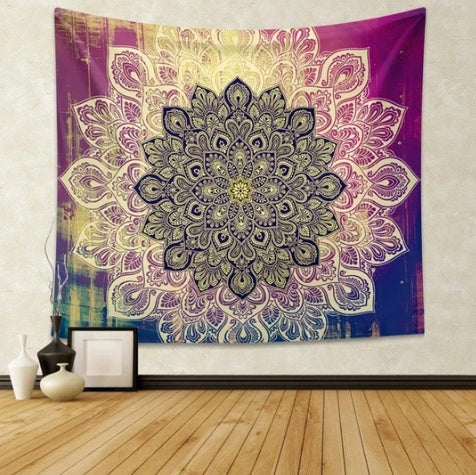 HKM-518035 Magenta Ombre Mandala Tapestry in 100% Polyester Material