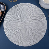 HKM-518163 Round Hollowed Out PVC Insulated Table Mat in Gold, Silver, Rose Gold, and Bronze - 38cm Diameter