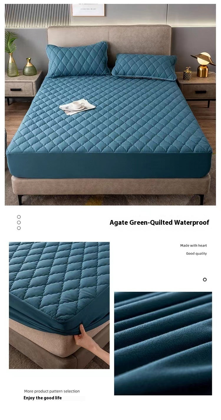 HKM-518291 Waterproof Mattress Protector with Geometric Pattern - Dust and Urine-Proof Bedspread for 5-25cm Mattresses