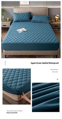 HKM-518291 Waterproof Mattress Protector with Geometric Pattern - Dust and Urine-Proof Bedspread for 5-25cm Mattresses