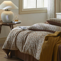 HKM-518483 Retro Maroon Floral Three-Layer Cotton Bed Set – Four Pieces for 1.5m, 1.8m, or 2.0m Beds