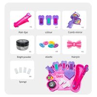 HKM-518739 18PCS Washable Pretend Play Makeup Set for Kids with Hair Dye and Beauty Accessories