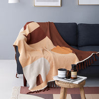 HKM-518803 Cotton Knit Towel Blanket - Perfect for Sofas, Beds, and Travel, Available in Multiple Sizes