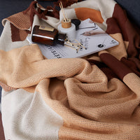 HKM-518803 Cotton Knit Towel Blanket - Perfect for Sofas, Beds, and Travel, Available in Multiple Sizes
