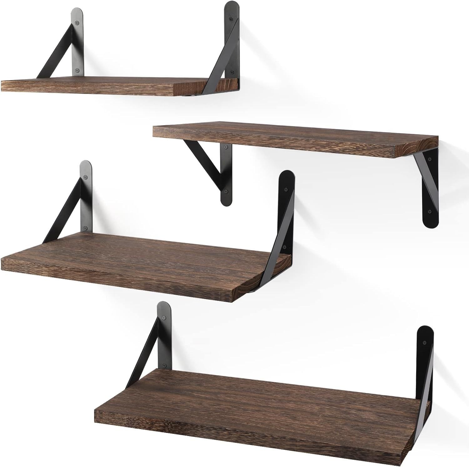 HKM-518995 Solid Wood Multi-Purpose 4-Layer Wall Shelf in Paulownia Wood Finishes