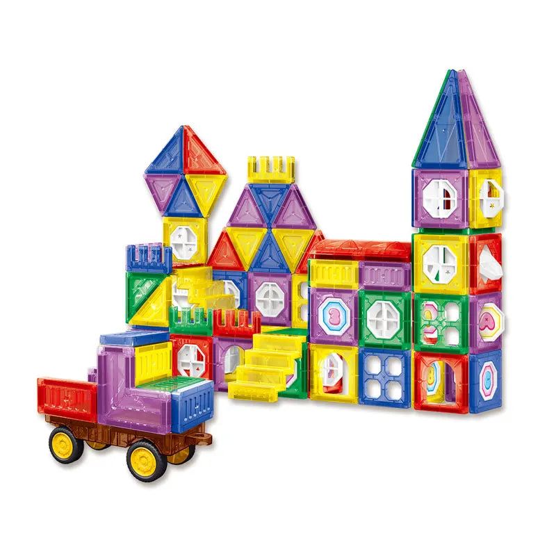 3D Magnetic Building Blocks Educational Toys for Kids, 110 Pieces, Age 2-7, PVC