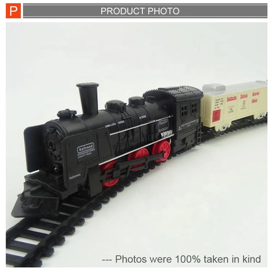 HKM-519443 Electric Railway Toy Train Set with Sound and Light for Kids Ages 2-13
