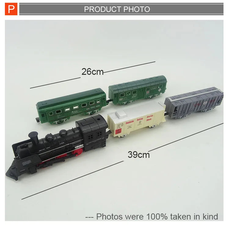 HKM-519443 Electric Railway Toy Train Set with Sound and Light for Kids Ages 2-13