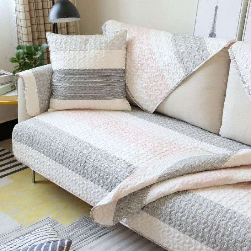 HKM-519635 Modern Minimalist Striped Print Pillowcase - Elegant Cotton Dust Cover for Home Decor