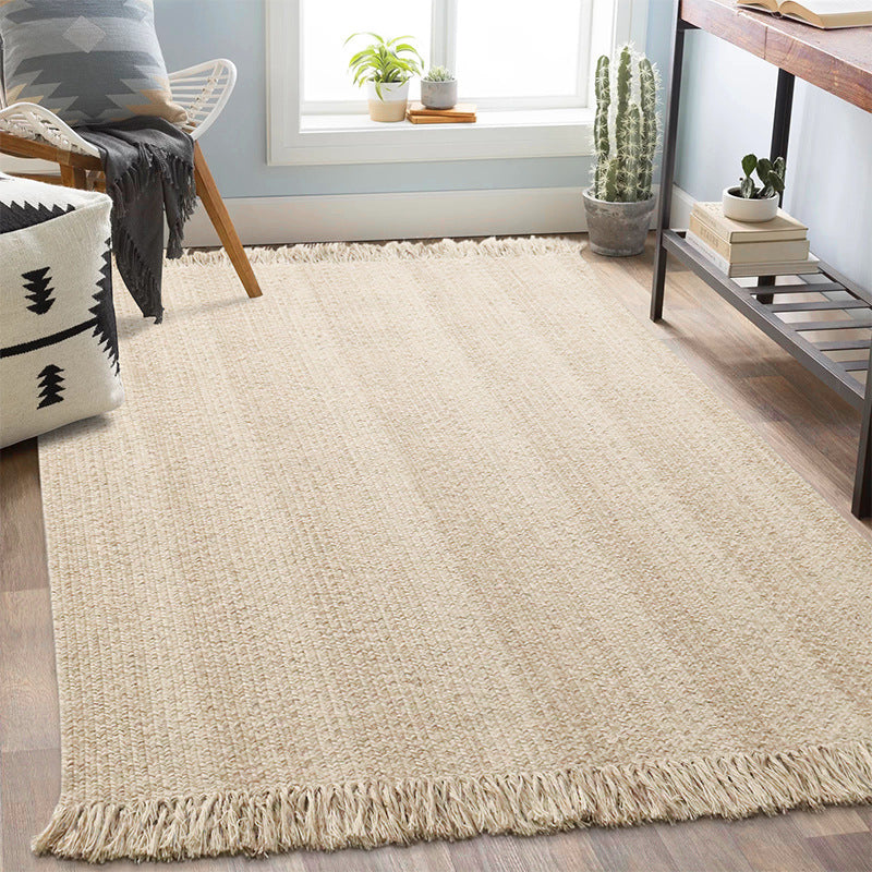HKM-519699 Handmade Natural Wool Striped Carpet for Living Room and Bedroom, Available in Various Sizes and Shapes