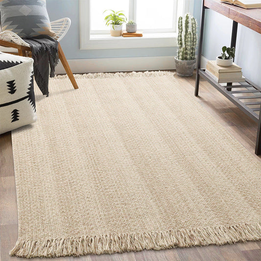 HKM-519699 Handmade Natural Wool Striped Carpet for Living Room and Bedroom, Available in Various Sizes and Shapes