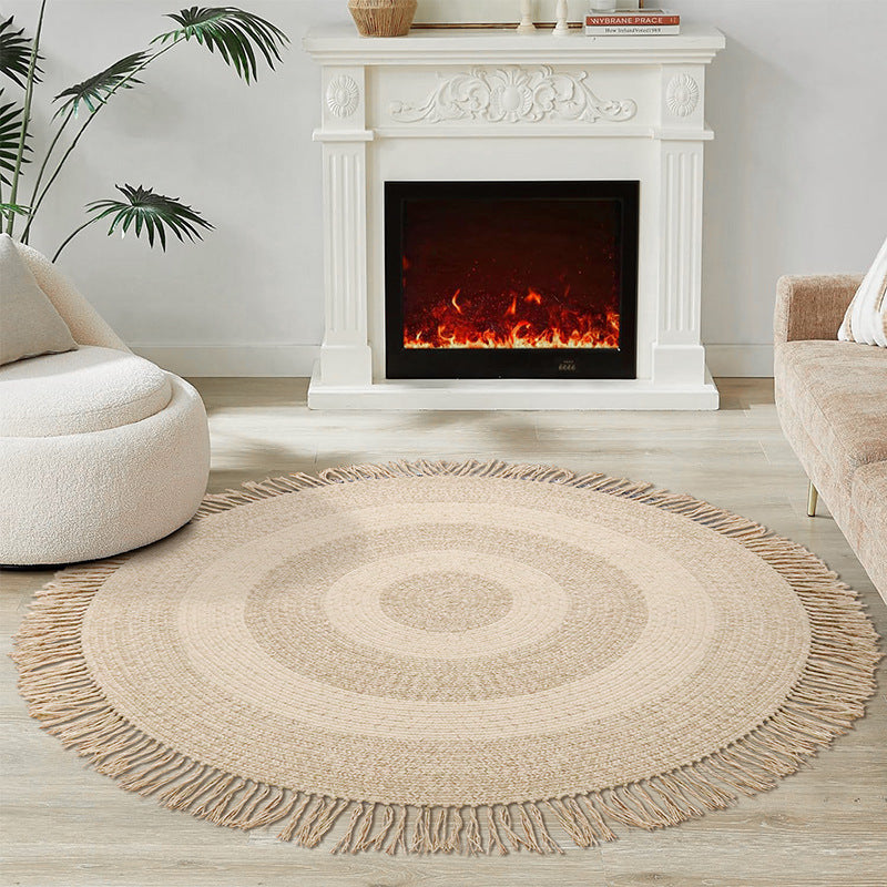 HKM-519699 Handmade Natural Wool Striped Carpet for Living Room and Bedroom, Available in Various Sizes and Shapes