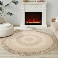 HKM-519699 Handmade Natural Wool Striped Carpet for Living Room and Bedroom, Available in Various Sizes and Shapes