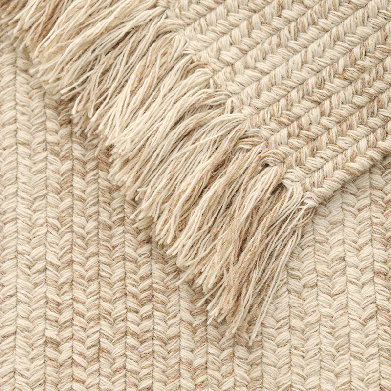 HKM-519699 Handmade Natural Wool Striped Carpet for Living Room and Bedroom, Available in Various Sizes and Shapes