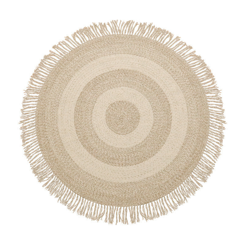 HKM-519699 Handmade Natural Wool Striped Carpet for Living Room and Bedroom, Available in Various Sizes and Shapes