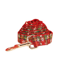 HKM-519827 Red Snowflake Christmas Pet Collar and Leash Set with Bowknot and Vest