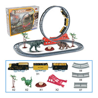 HKM-519891 Electric Dinosaur Track Train Set 78cm for Kids - Create Your Own Dinosaur Park Adventure
