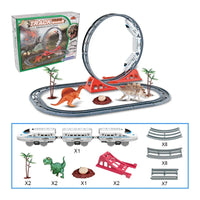 HKM-519891 Electric Dinosaur Track Train Set 78cm for Kids - Create Your Own Dinosaur Park Adventure