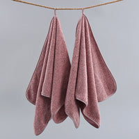 HKM-520211 Bamboo Charcoal Solid Color Bath Towels for Adults - Available in Purple, Light Gray, Dark Khaki, Beige, and Wine Red