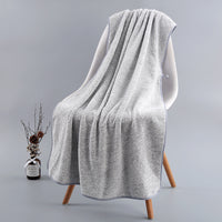 HKM-520211 Bamboo Charcoal Solid Color Bath Towels for Adults - Available in Purple, Light Gray, Dark Khaki, Beige, and Wine Red