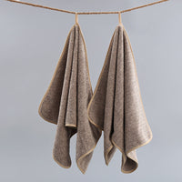 HKM-520211 Bamboo Charcoal Solid Color Bath Towels for Adults - Available in Purple, Light Gray, Dark Khaki, Beige, and Wine Red