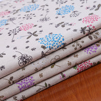 HKM-520467 Kapok Printed Cotton and Hemp Blend Fabric for Home Decor and Crafts - 10m Red and White