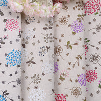 HKM-520467 Kapok Printed Cotton and Hemp Blend Fabric for Home Decor and Crafts - 10m Red and White