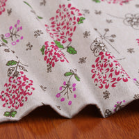 HKM-520467 Kapok Printed Cotton and Hemp Blend Fabric for Home Decor and Crafts - 10m Red and White