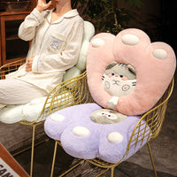 HKM-520595 Cat Claw Plush Cushion - Flower and Paw Series, 50x50cm & 55x50cm, Soft PP Cotton Filling