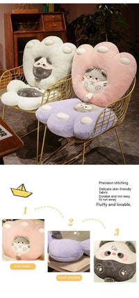 HKM-520595 Cat Claw Plush Cushion - Flower and Paw Series, 50x50cm & 55x50cm, Soft PP Cotton Filling