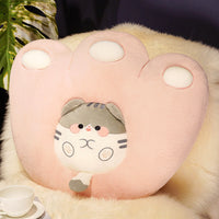 HKM-520595 Cat Claw Plush Cushion - Flower and Paw Series, 50x50cm & 55x50cm, Soft PP Cotton Filling