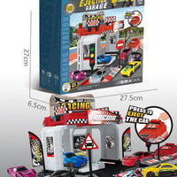 HKM-520595 Ejection Garage Parking Lot Set with Die Cast Cars for Kids Ages 2-7