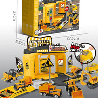 HKM-520595 Ejection Garage Parking Lot Set with Die Cast Cars for Kids Ages 2-7