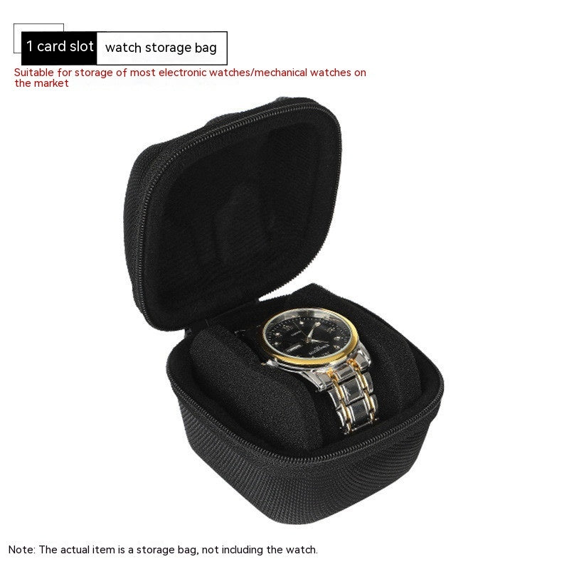 HKM-520659 Portable Mechanical Watch Storage Bag - Waterproof Hard Case with Detachable Padding and Velvet Lining