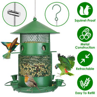 HKM-520723 Outdoor Hanging Wild Bird Feeder with Squirrel-Proof Metal Construction and 360-Degree Feeding Design