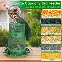 HKM-520723 Outdoor Hanging Wild Bird Feeder with Squirrel-Proof Metal Construction and 360-Degree Feeding Design