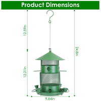 HKM-520723 Outdoor Hanging Wild Bird Feeder with Squirrel-Proof Metal Construction and 360-Degree Feeding Design