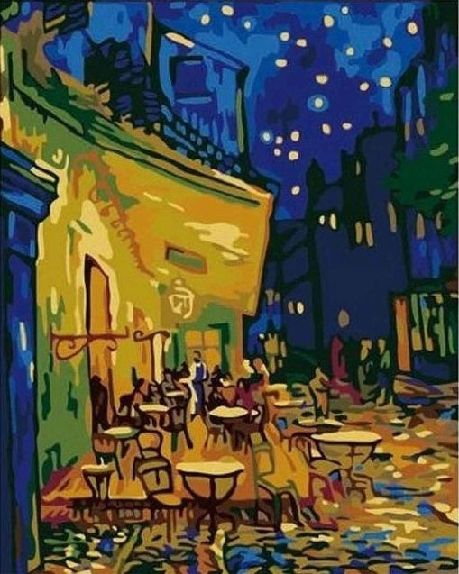 HKM-520787 DIY Digital Oil Painting Kit - Paint By Numbers - Van Gogh Starry Night Over the Rhone - 40x50 cm