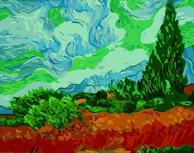 HKM-520787 DIY Digital Oil Painting Kit - Paint By Numbers - Van Gogh Starry Night Over the Rhone - 40x50 cm