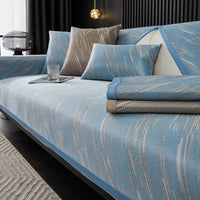 HKM-520787 Ice Silk Sofa Cushion Slipcover in Solid Colors - Various Sizes Available