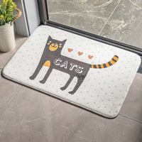 HKM-520851 Cartoon Plant and Flower Design Non-slip Flannel Carpet for Bedroom and Bathroom
