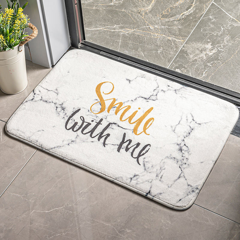 HKM-520851 Cartoon Plant and Flower Design Non-slip Flannel Carpet for Bedroom and Bathroom