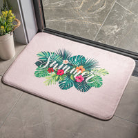HKM-520851 Cartoon Plant and Flower Design Non-slip Flannel Carpet for Bedroom and Bathroom